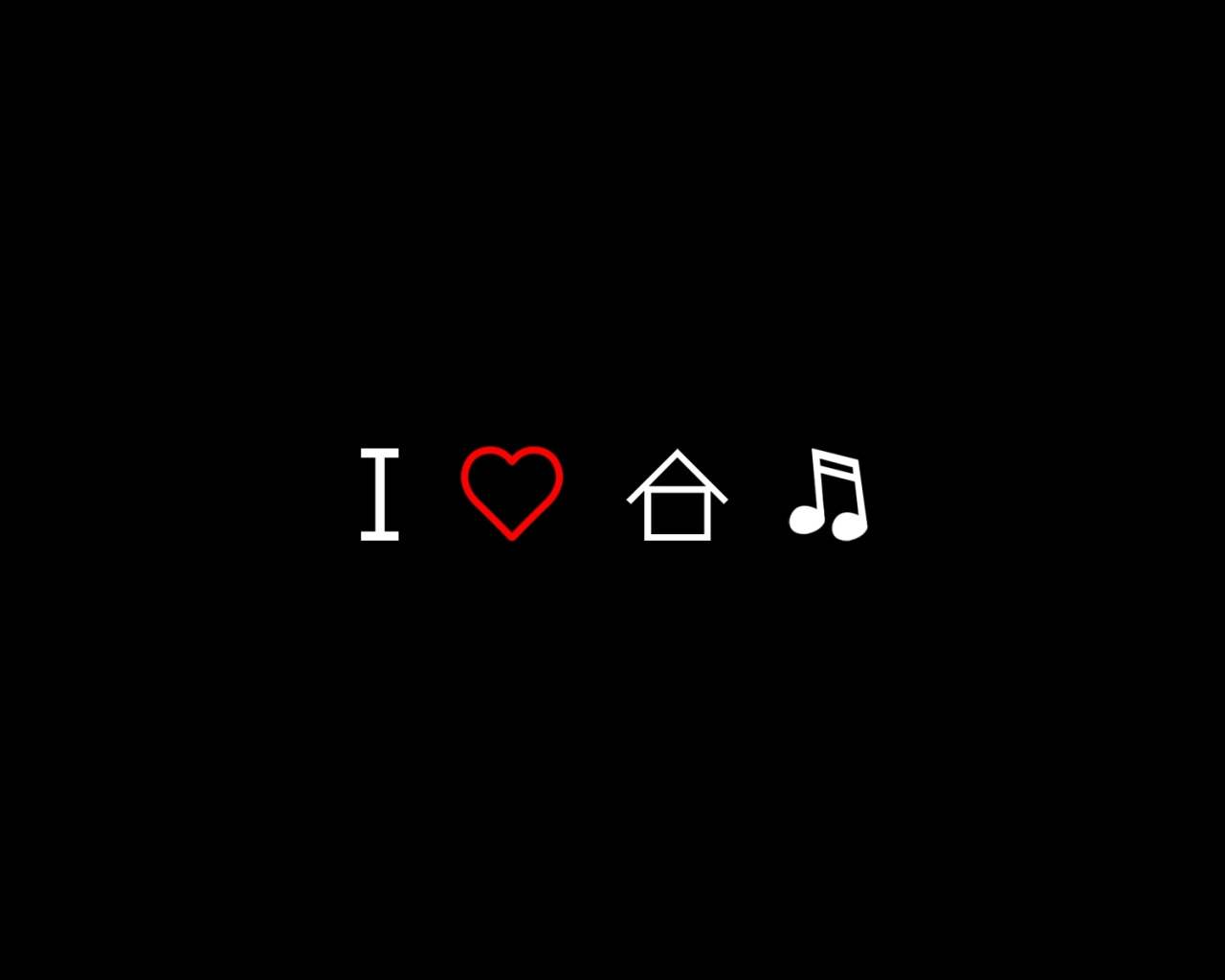 Download wallpaper house, music, background, black, heart, note, Letter,  section minimalism in resolution 1280x1024