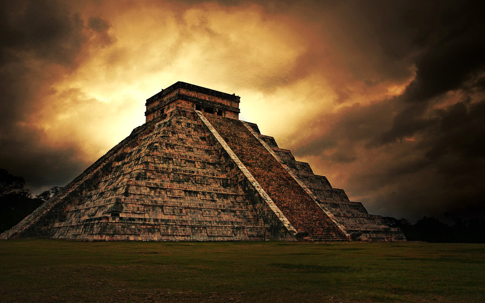 Download wallpaper Maya, pyramid, Maya Pyramid