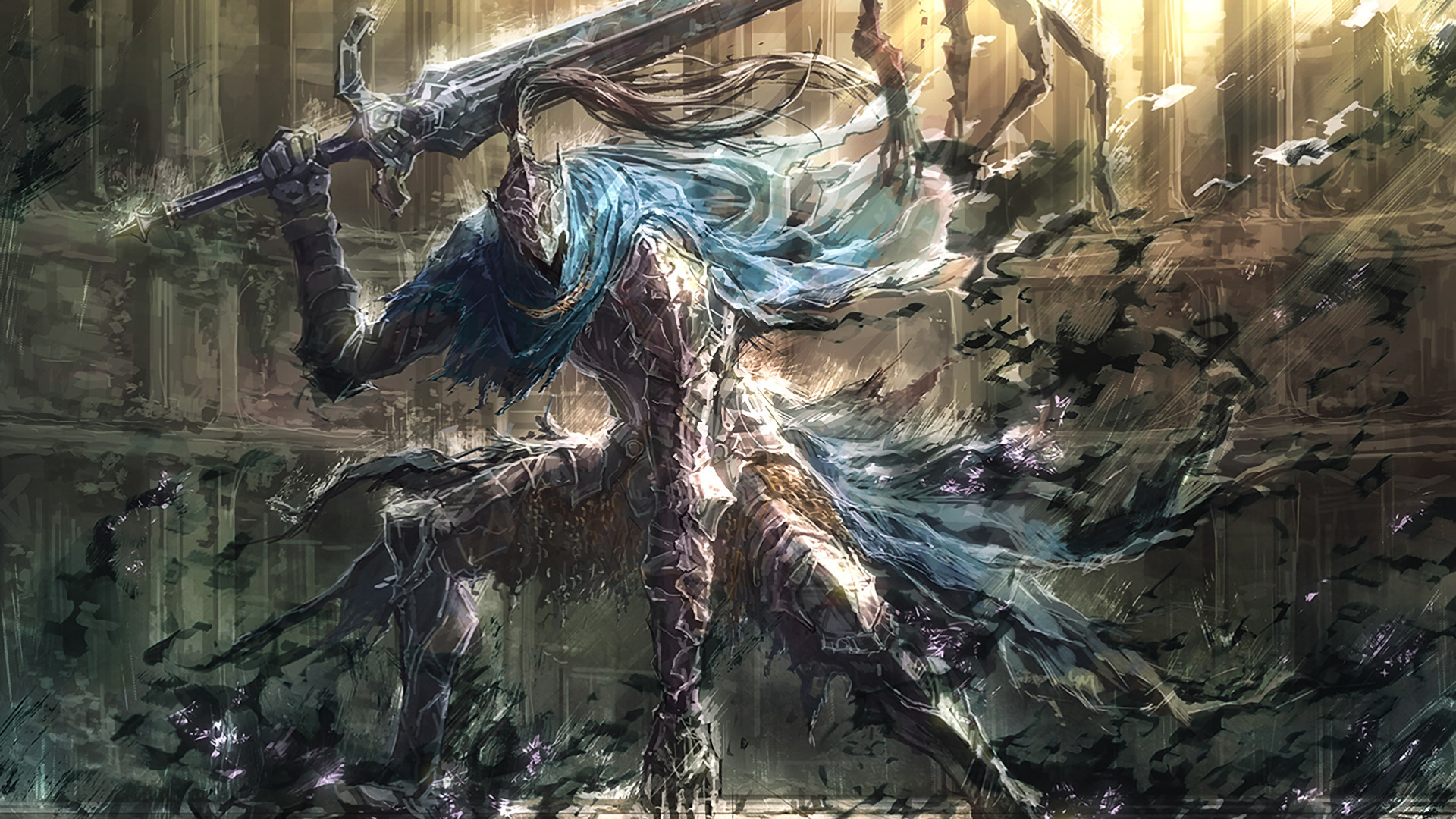 Download wallpaper game, sword, art, armor, dark souls, upscale, knight  artorias, knight arteries, artorias the abysswalker, the arteries the  traveler of the abyss, section games in resolution 1920x1080