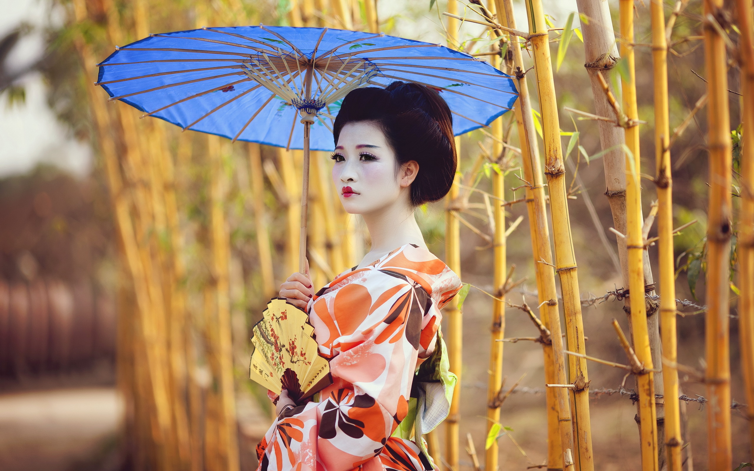 Asian Woman Geisha In Pink Kimono Stock Illustration