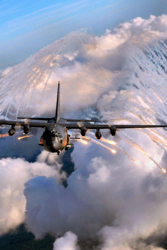 Download wallpaper aircraft, angel of death, ac130, section aviation in  resolution 640x960
