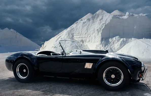 Picture black, roadster, sports car, AC Shelby Cobra
