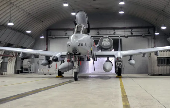 Picture hangar, attack, American, A-10, Fairchild, Thunderbolt II, Republic, single, armored, twin-engine