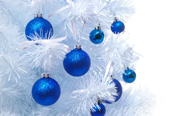 Picture balls, balls, toys, tree, New Year, Christmas, white, Christmas, blue, New Year, Christmas