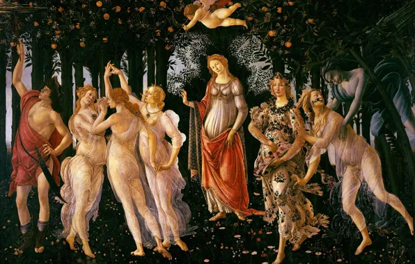 Picture picture, Spring, mythology, Sandro Botticelli