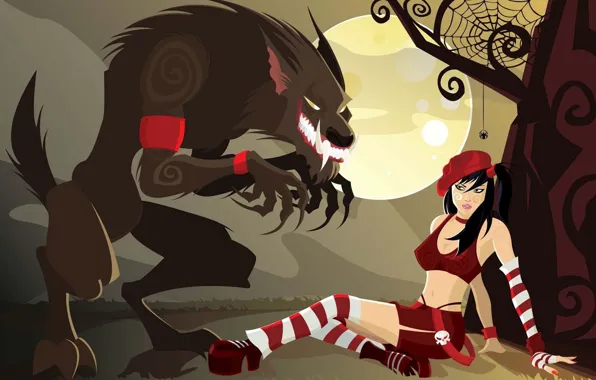 Picture wolf, vector, little red riding hood
