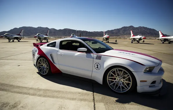 Picture auto, tuning, Mustang, fighters, Ford, Ford Mustang GT, US Air Force Thunderbirds Edition