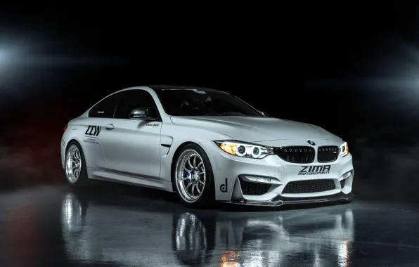 Picture reflection, BMW, white, Coupe, front, F82, ZIMA Moto sports