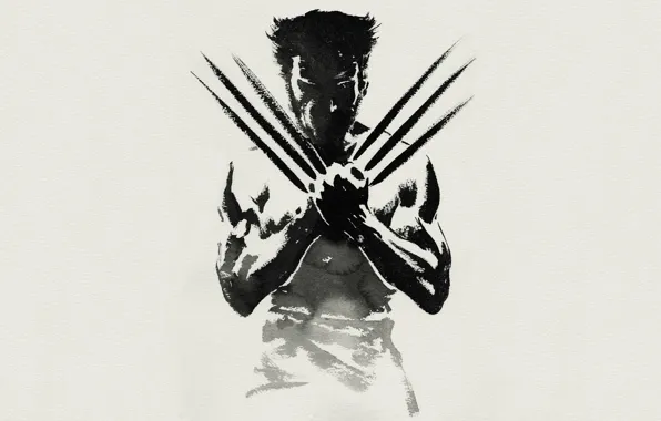 Picture look, pose, figure, minimalism, art, claws, Wolverine, minimalism, muscle, art, drawing, Logan, X-men, X-Men