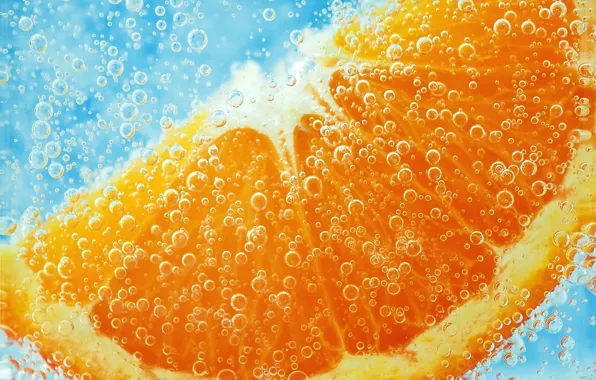 Picture bubbles, Wallpaper, orange, food, slice, fruit
