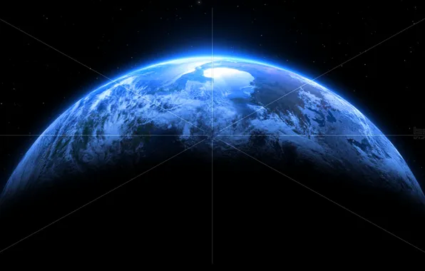 Picture white, blue, lines, planet