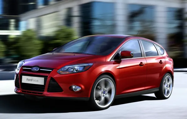 Picture machine, Ford, Ford, red, hatchback, focus3