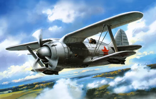 Picture the sky, figure, fighter, art, the rise, Soviet, polytropon, I-190, construction. N. Polikarpov