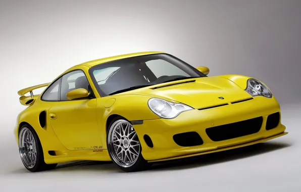 Picture machine, yellow, Porsche 911