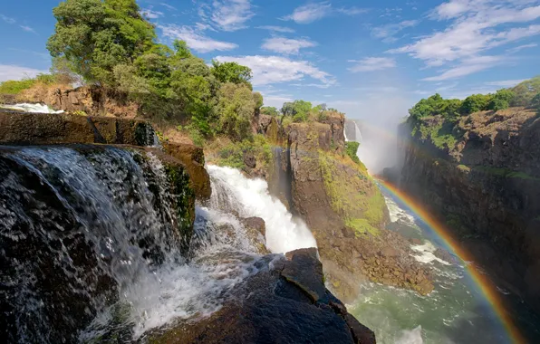 Picture nature, waterfall, rainbow, Victoria, South Africa, Zambia and Zimbabwe