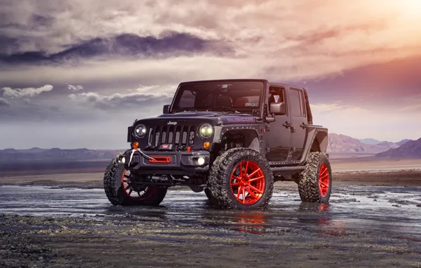 Picture Red, Front, Forged, Custom, Wrangler, Jeep, Wheels, Track, ADV1, Function