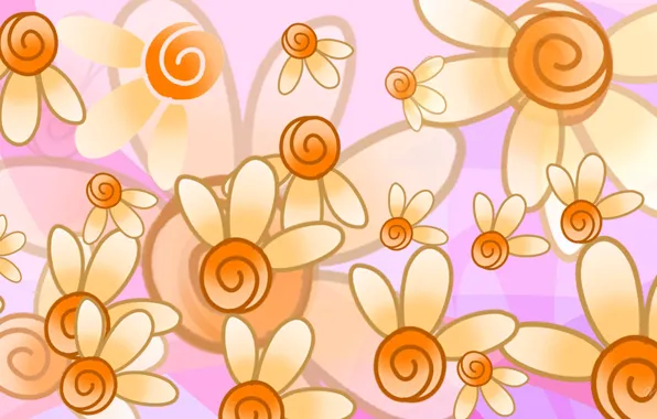 Picture flowers, abstraction, paint, vector, petals