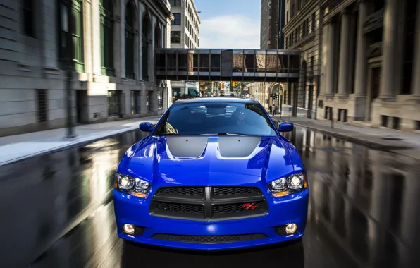Picture the city, street, Dodge, car, Charger, the front, R/T, Daytona