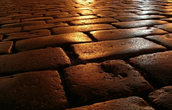 Picture road, stone, the evening, masonry