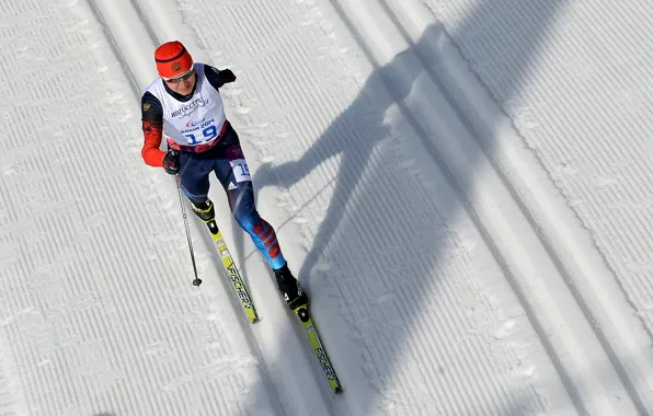 Wallpaper snow, track, shadow, Russia, Sochi 2014, ski race ...