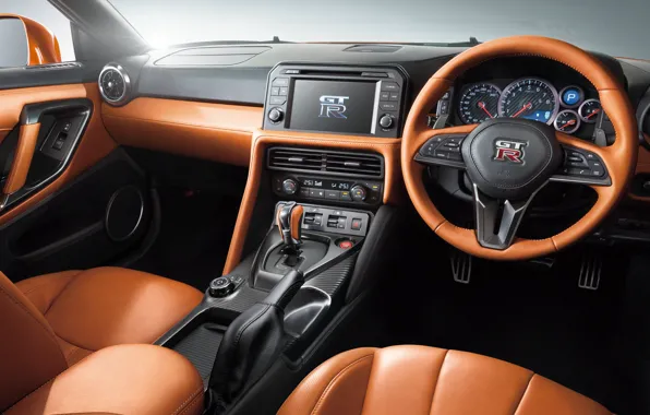 Picture panel, interior, the wheel, Nissan, GT-R, salon, Nissan, R35, torpedo