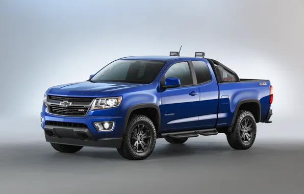 Picture blue, Chevrolet, jeep, Chevrolet, Colorado, pickup, Colorado, Z71, Extended Cab, 2015, Trail Boss
