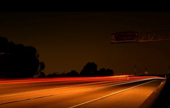 Picture night, lights, Road, highway