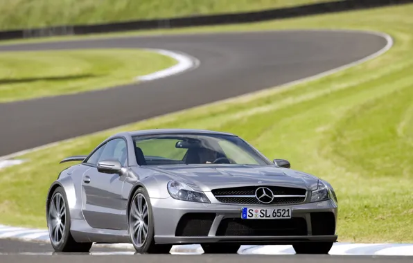Picture auto, Mercedes-Benz, track, silver, Mercedes, AMG, the front, Black Series, SL 65