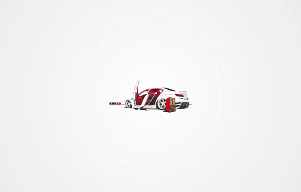 Picture car, vector, bmw, red, sound, tuning, art