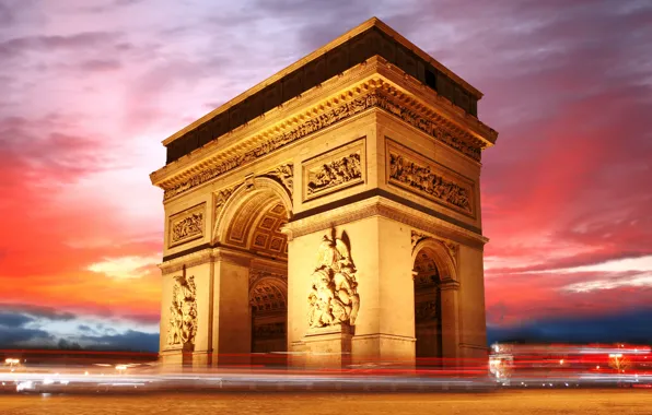 Picture the sky, France, Paris, the evening, Arc de Triomphe, Arch