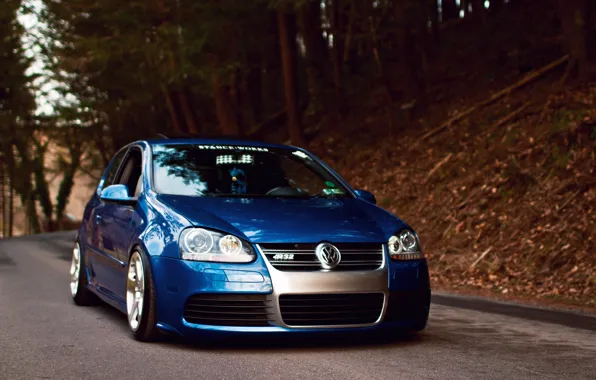 Picture blue, tuning, volkswagen, before, Golf, R32, golf