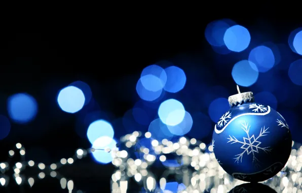 Picture winter, blue, pattern, ball, New Year, Christmas, the scenery, Christmas, holidays, bokeh, New Year