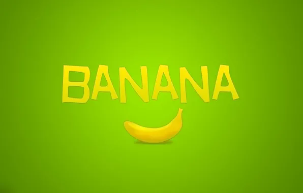 Picture the inscription, minimalism, fruit, green, banana