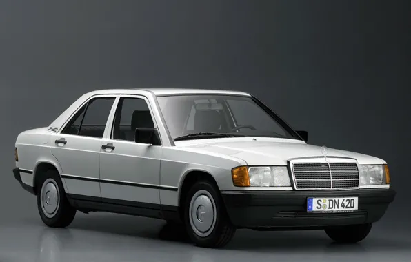 Picture machine, white, the dark background, background, lights, wheel, Mercedes, car, Mercedes, Mercedec-Benz, E 190