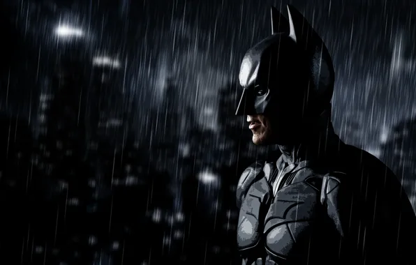 Picture rain, batman, art, Batman, rain, art, dark knight rises