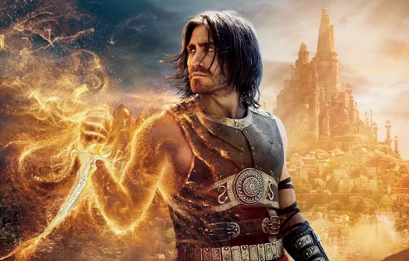 Picture sand, the city, fire, movie, tower, dagger, Prince of Persia, Prince Of Persia, the sun's …