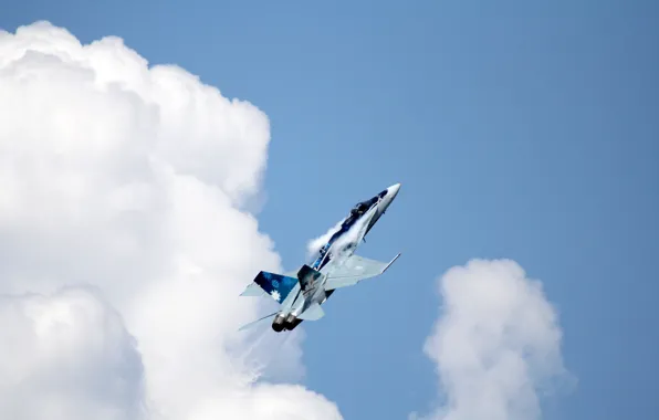 Picture clouds, fighter, flight, multipurpose, Hornet, CF-18