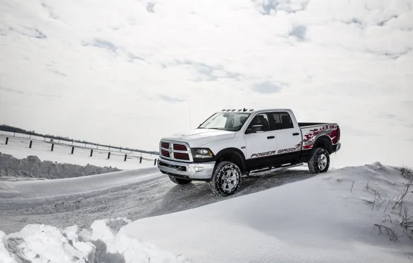 Picture winter, snow, Dodge, Dodge, pickup, Power Wagon, Crew Cab, 2014, Ram 2500