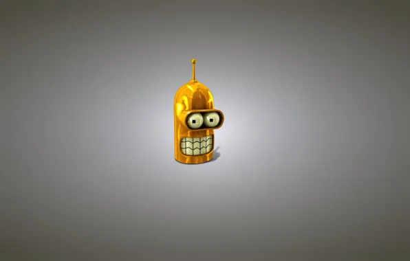 Picture robot, minimalism, head, gold, Futurama, Futurama, Bender Bending Rodriguez, A Bender Bender Rodriguez