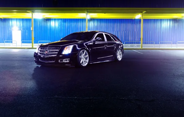 Picture Cadillac, CTS, Car, Front, Black, Tuning, Vossen, Wheels, CV7