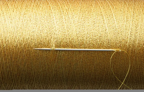 Picture gold, thread, needle, reel