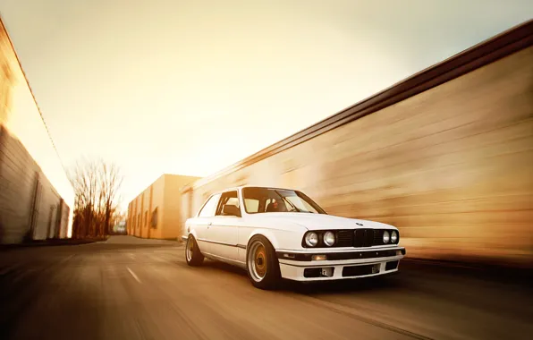 Picture BMW, speed, BMW, white, tuning, bbs, E30