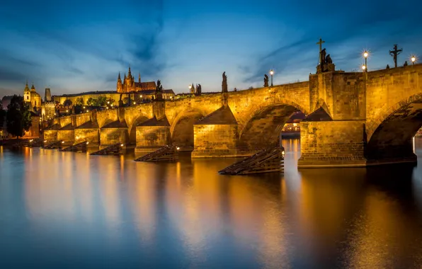 Picture Prague, Czech Republic, Charles Bridge, Vltava
