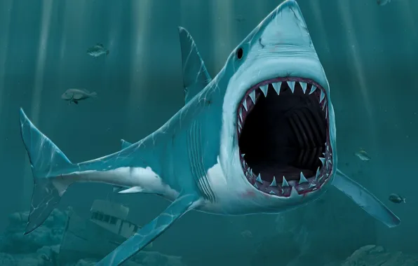 Picture figure, mouth, Shark