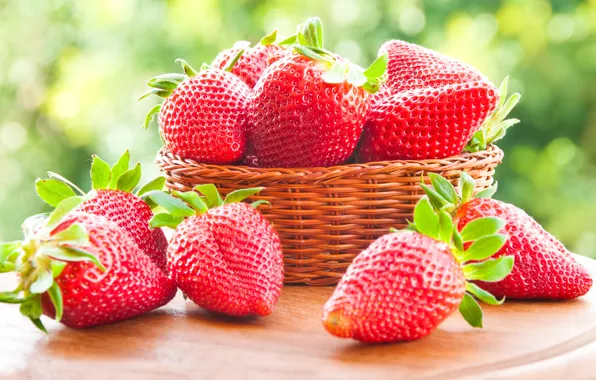 Picture berries, strawberry, red, basket, red, fresh, ripe, sweet, strawberry, berries