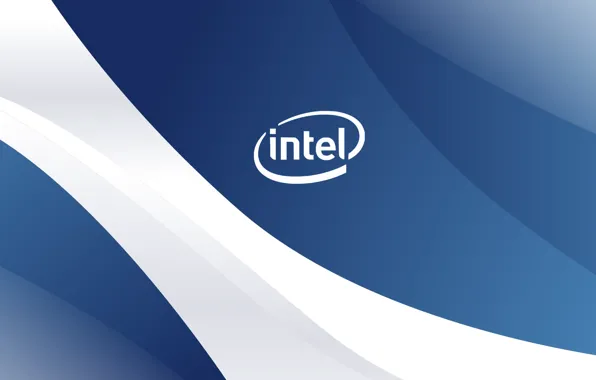 Picture wave, logo, logo, Intel, white, blue, wave, Intel, prosessor