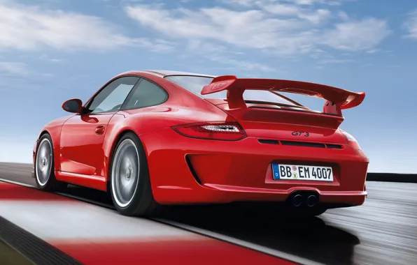 Picture 911, 997, Porsche, Porsche, rear view, GT3, GT3.red