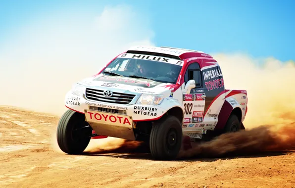 Picture Auto, Sport, Machine, Speed, Day, Toyota, Rally, Dakar, SUV, Rally, The front