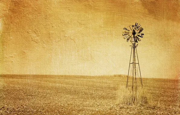 Picture field, style, background, windmill