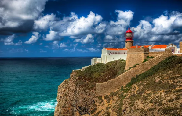 Picture sea, coast, lighthouse, Portugal, Portugal, Cabo de Sao Vicente, Faro